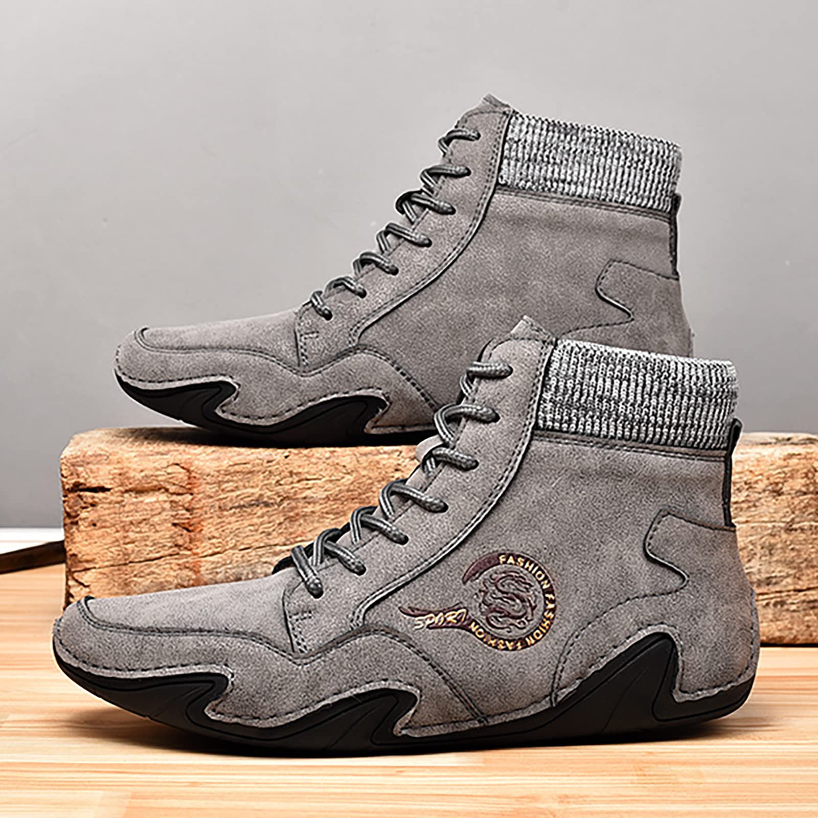 Wanderschuhe Herren Sommer Hoch - Outdoorschuhe Orthopädische | Trekkingschuhe Retro Fußballschuhe Leichtgewichts Rutschfest Freizeitschuhe Outdoor Casual Walkingschuhe