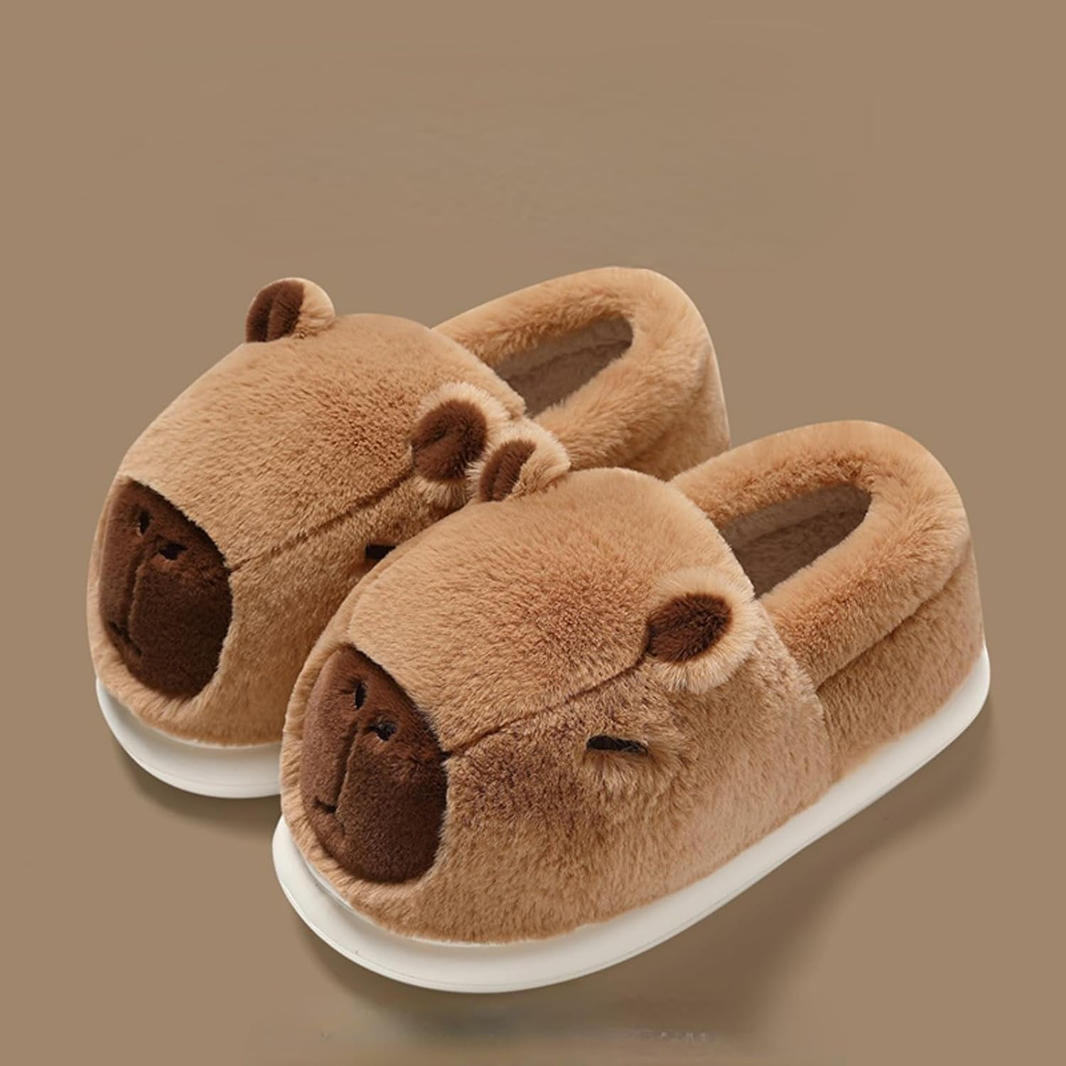 Parent-Child Fuzzy Slippers Cute Capybara Shape Soft Cozy Warm Anti-Slip Soles Indoor Fluffy Slippers Gift for Christmas - Image 4