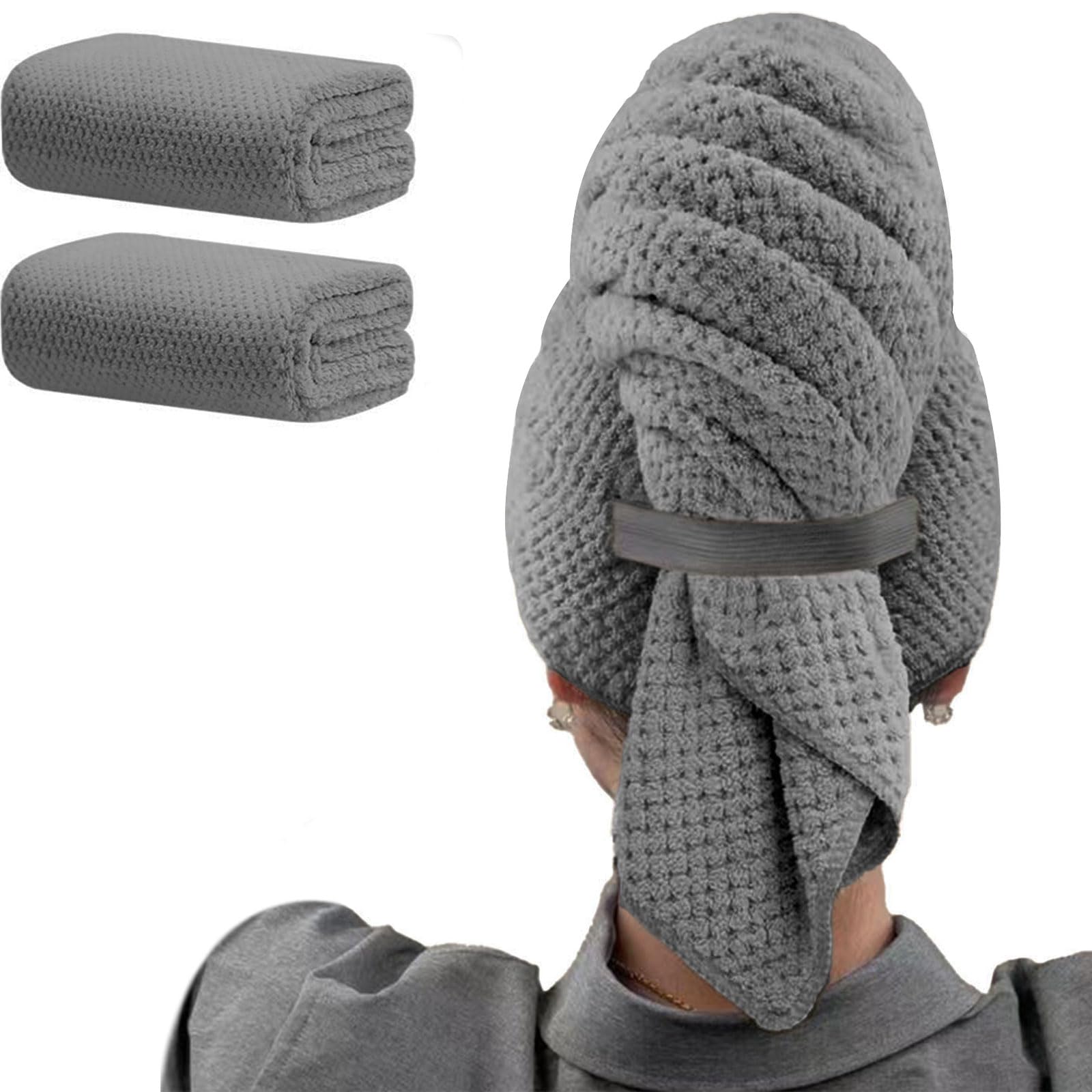 Amazon.com: Wuwahold Microfiber Hair Towels, Waffle Hair Towel Set