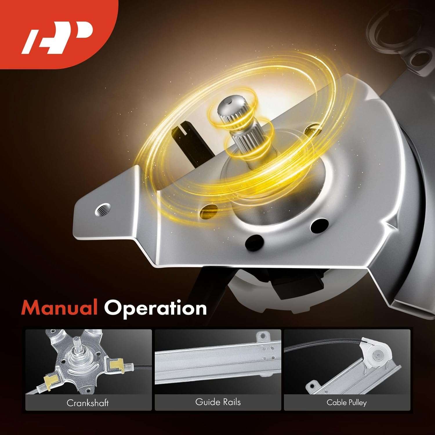 A-Premium Manual Window Regulator Rear Driver Side Compatible with Nissan Frontier 2005-2019 & Suzuki Equator 2009-2012