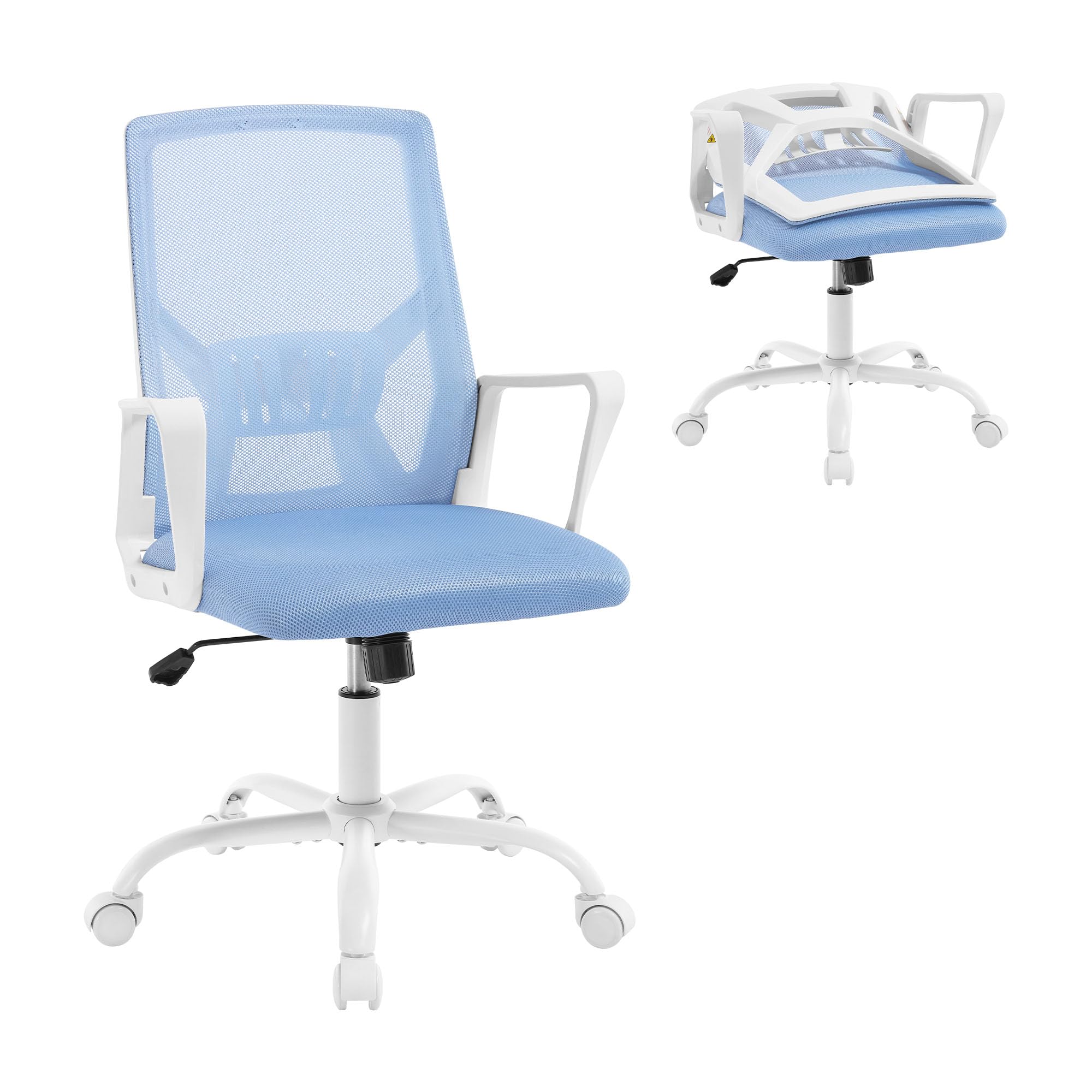 Ergonomic Desk Chair, Work Chair with Adjustable Back and Armrests, Adjustable Height, Breathable Mesh, Blue