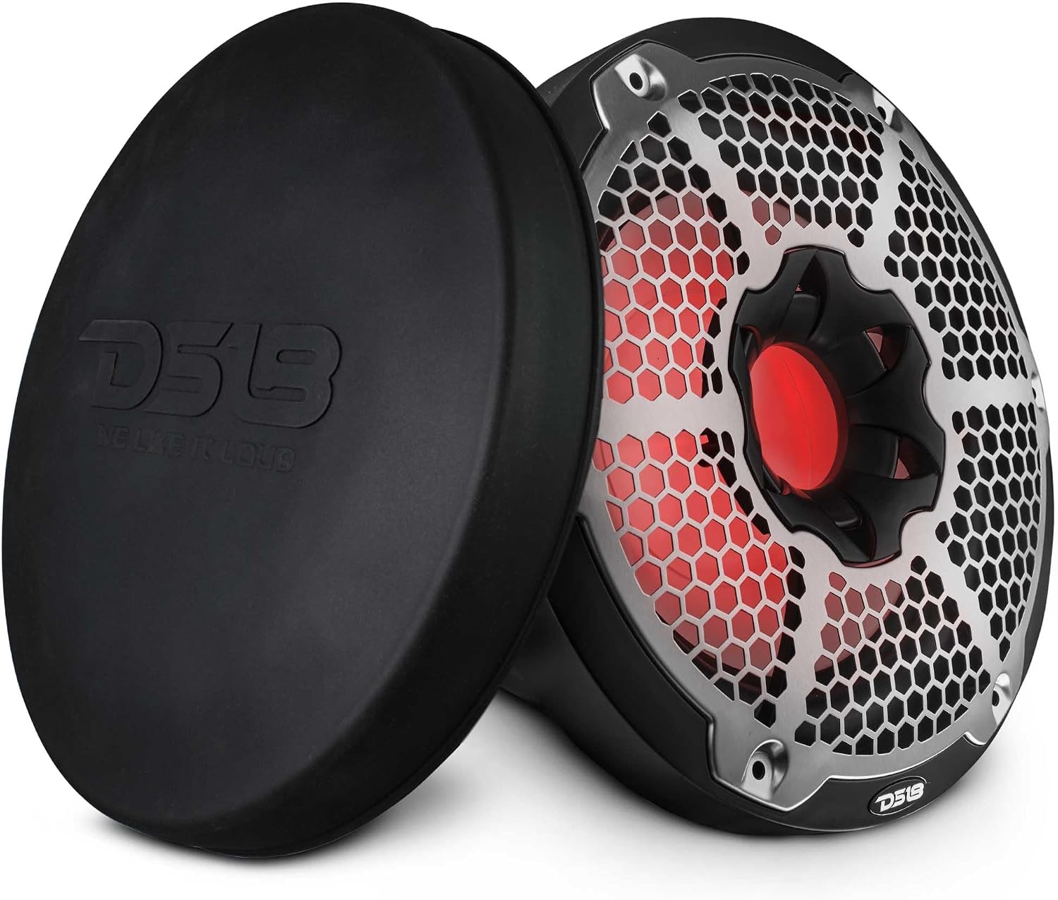 DS18 NXL-10SUB/BK Hydro 10" Marine Subwoofer with Integrated RGB LED Lights – 600W Max, 100% UV Stable, IP65 Waterproof, 4 Ohms - for All Elements, Boat, UTV, ATV & Jeeps (1 Speaker)