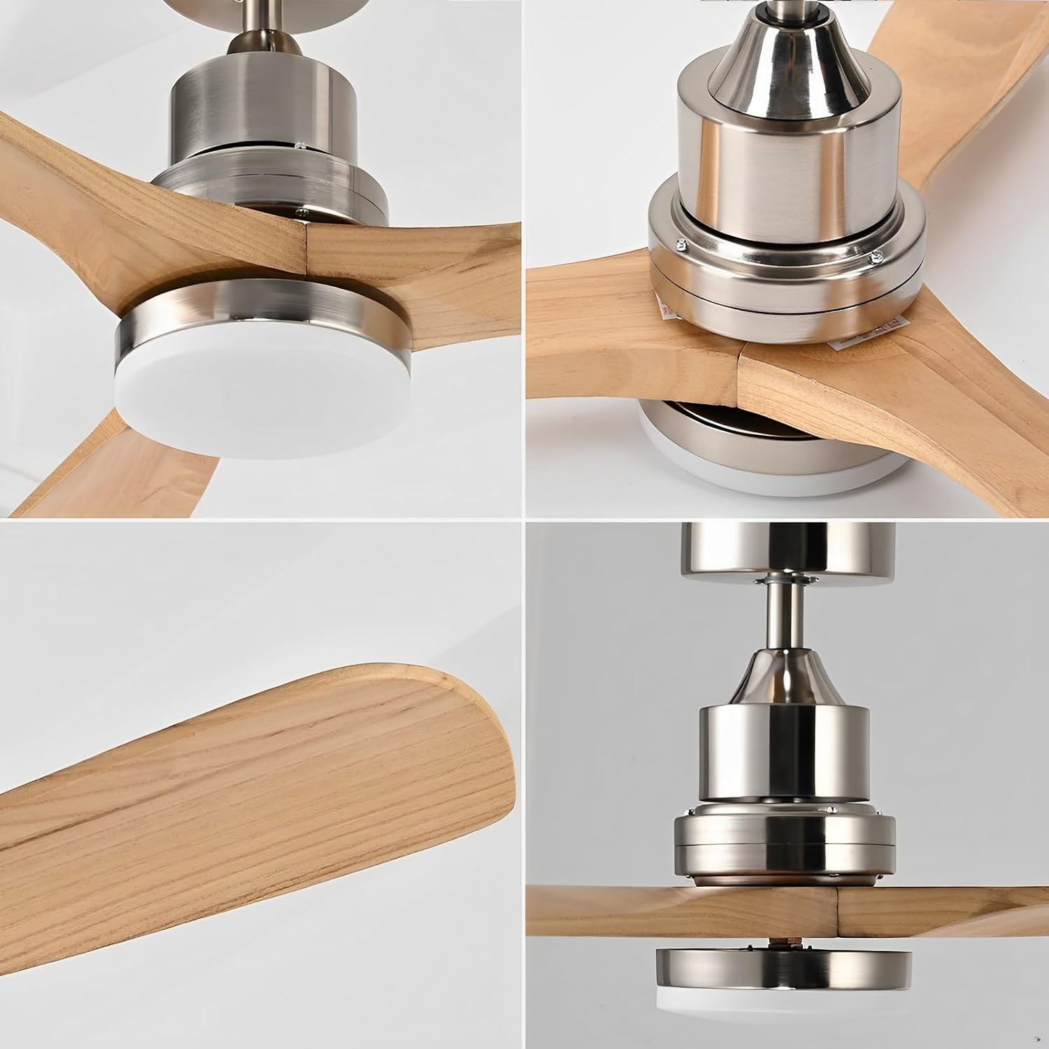 36in Ceiling Fan with Lights Remote Control Quiet Ceiling Fans 6-Speeds, Timing Ceiling Fan Light 3 Solid Wood Blades Modern Ceiling Fan for Indoor Bedroom Living Room Farmhouse