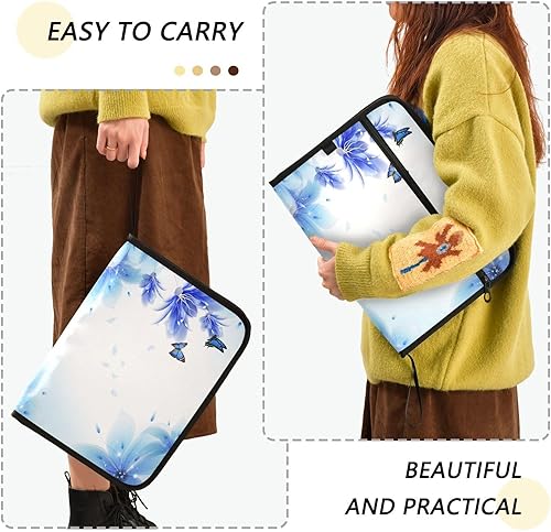 Miniatura 4 de Carpeta de archivos expandible con asa oculta, organizador de documentos de 13 bolsillos con cremallera, carpetas de acordeón tamaño carta A4 para