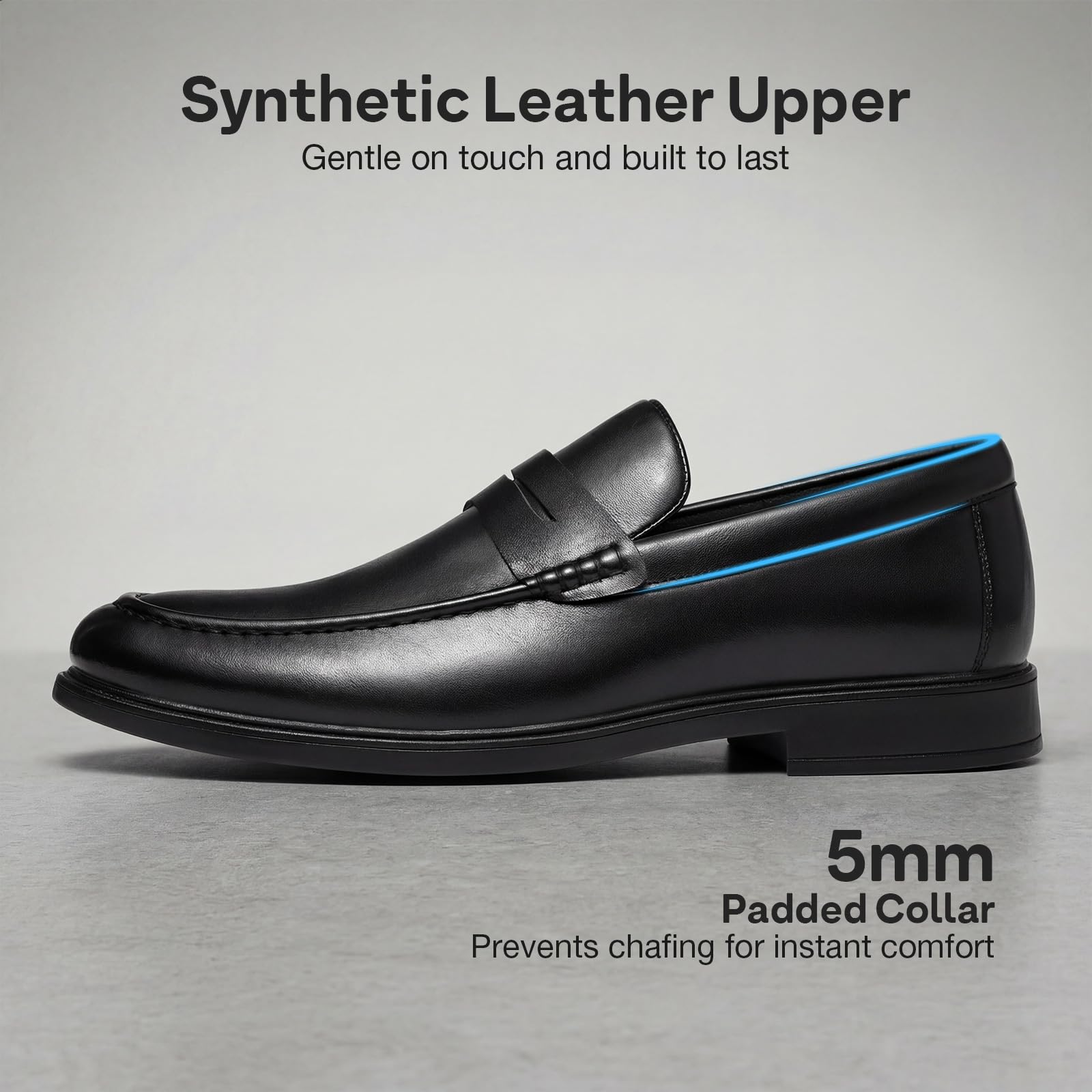 HEEZ Men's Penny Loafers, Casual Loafer Dress Shoes for Men Comfortable, Slip on Loafers for Business Formal Wedding Party Office — view 4