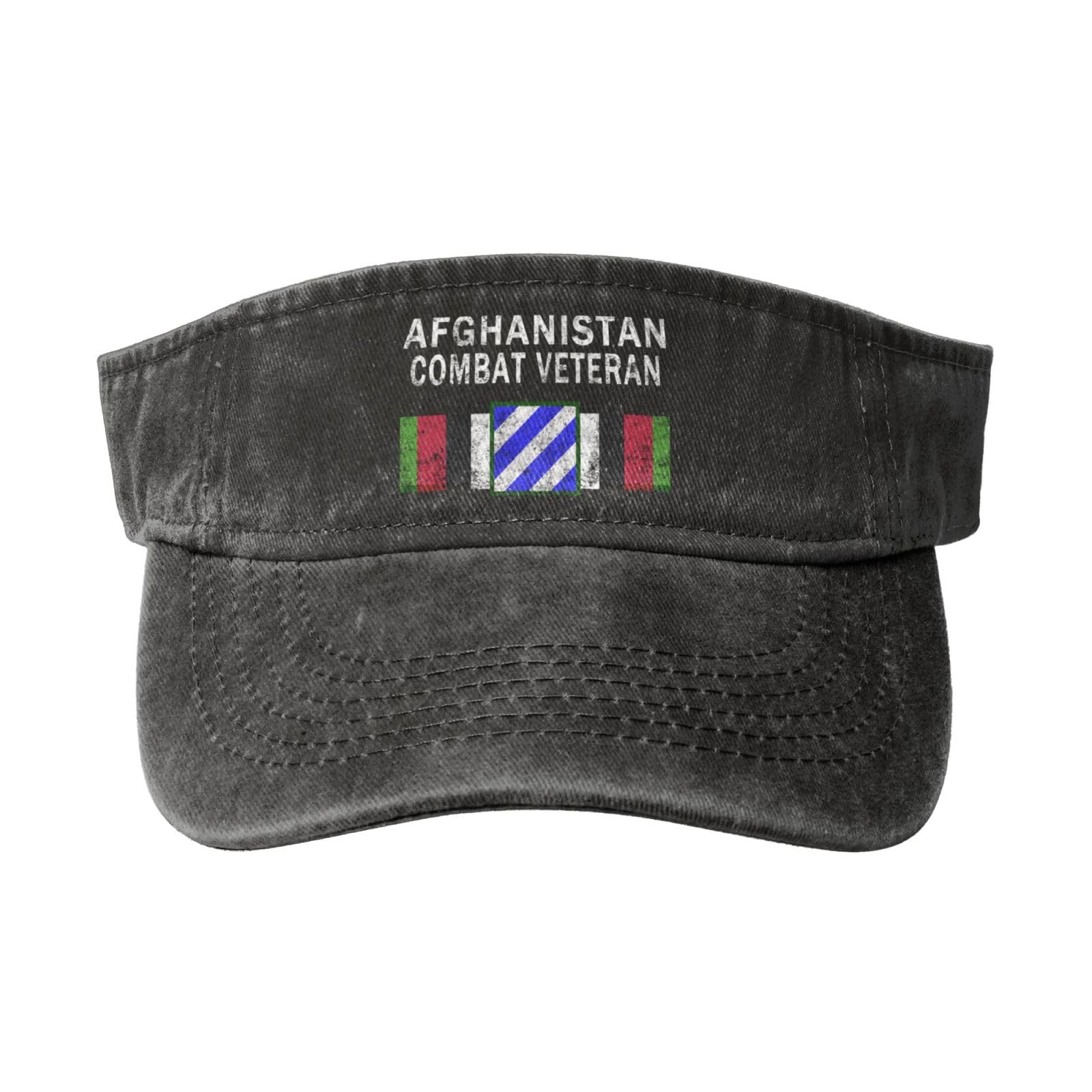 Sun Visor Hats 3rd Infantry Division Afghanistan Combat Veteran Adjustable Ball Caps Empty Top Baseball Running Tennis for Men Women Outdoor Travel Beach Black