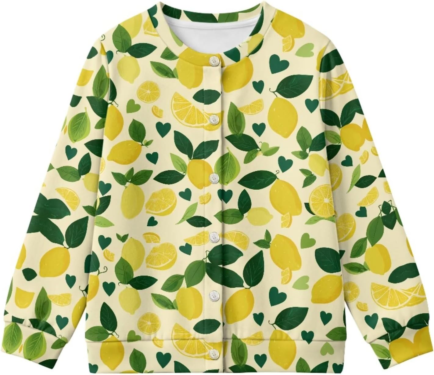 Girls Cardigan Button Down Sweatshirt Casual Crew Neck Kids Long Sleeve Cardigans for Outdoor 4-16Years