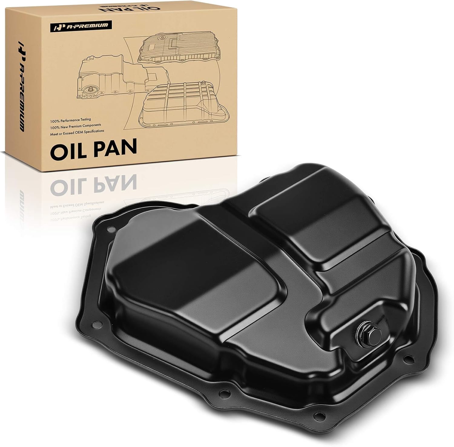 A-Premium Lower Engine Oil Pan Sump with Drain Plug Compatible with Nissan Sentra 2013 2014 2015 2016 2017 2018 2019 L4 1.8L