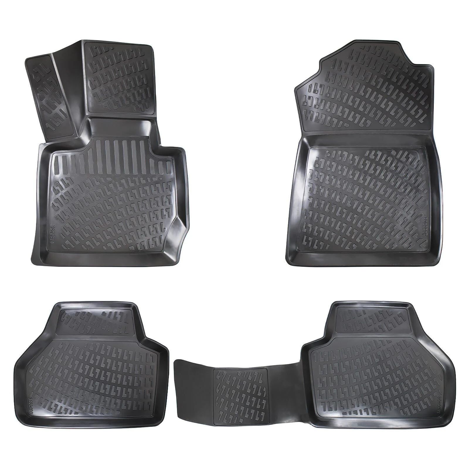 BMW X3 2011-2017 & X4 2015-2018 Floor Mats 3D Custom Fit Rubber Car Mats Laser Measured Floor Liners All Weather Heavy Duty Waterproof Odorless Non-Slip TPE (Front & Rear, Black)