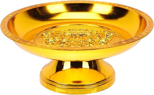 Cabilock Bandeja budista de frutas con plato sagrado para ofrendas budistas, plato de adoración, comida de frutas, postres para suministros