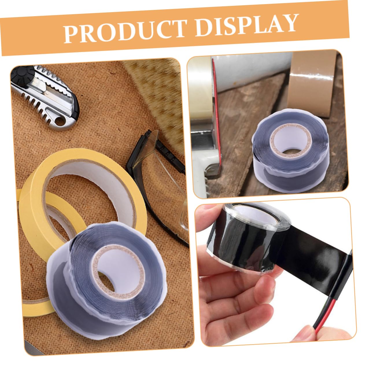 cinta aislante, Cinta de silicona resistente a altas temperaturas for reparación fugas fontaneros, cables automóviles y uso doméstico(300.00X5.00X0.10CM)