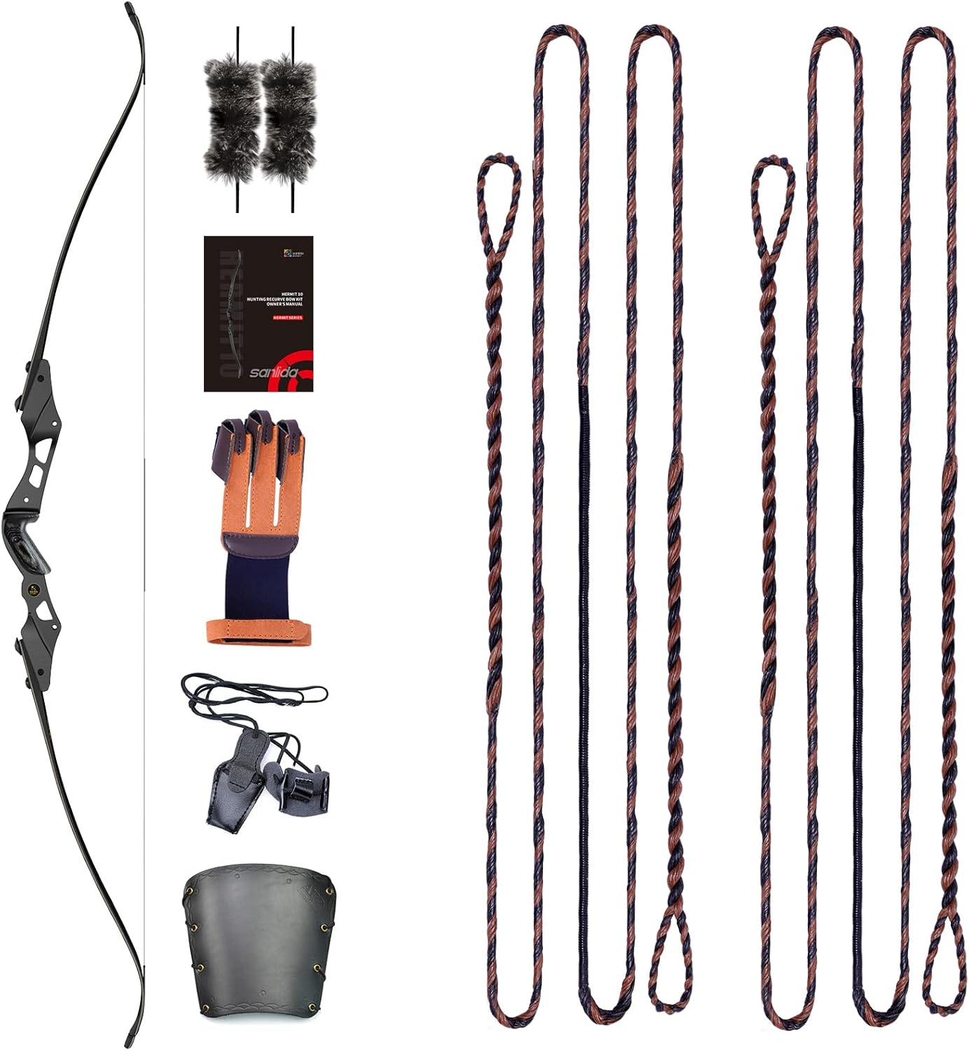 Sanlida Archery Hermit 10 ILF Hunting Recurve Bow(60" 30lbs) and Bowstring