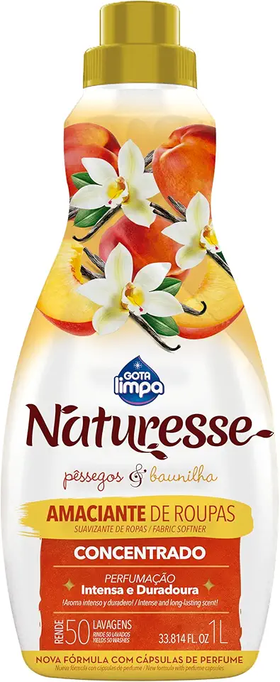 Amaciante Concentrado Naturesse Pêssegos & Baunilha Hipoalergênico - Gota Limpa 1L