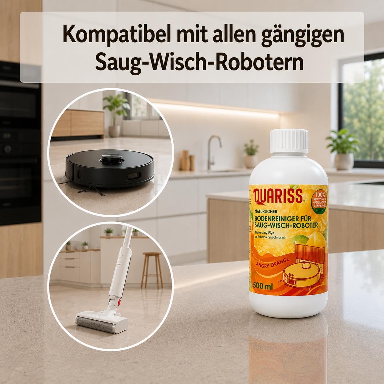 Naturalny Płyn do Robotow Mopujacych Płyn do Mycia Podłóg Koncentrat 500 ml (intensywna pomarancza)