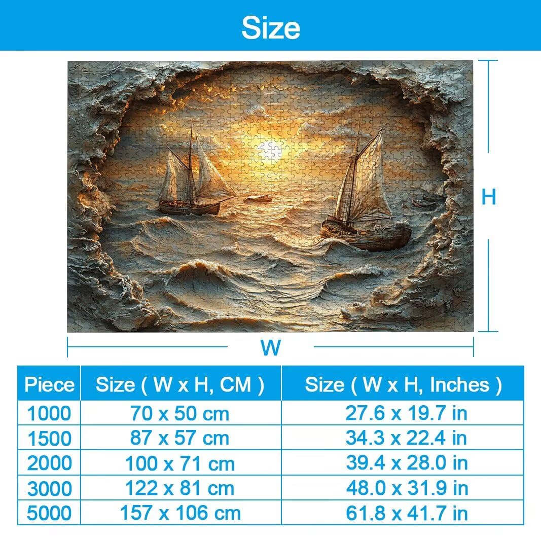 Puzzle 1000 Pièces Adultes, Puzzle 1000 Pieces Bateau, Cadeau Femme -2130