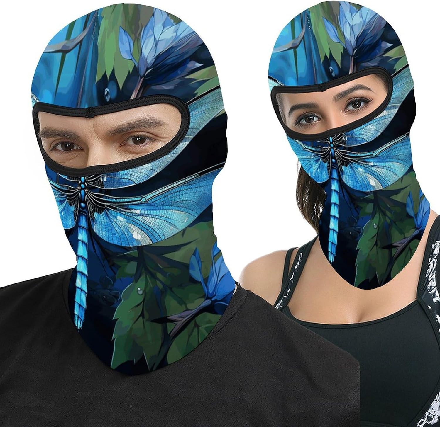 Art Blue Dragonfly Balaclava Face Mask for Men Women | Windproof Motorcycle Neck Gaiter Full Face Cover, Warmer Ski Mask, Breathable UV Protection Full Face Mask for Outdoor Sports