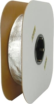 Design Engineering 93420 Heat Sheath 1-1/2" I.D. x 50ft Aluminized Sleeving for Ultimate Hi-Temp Protection