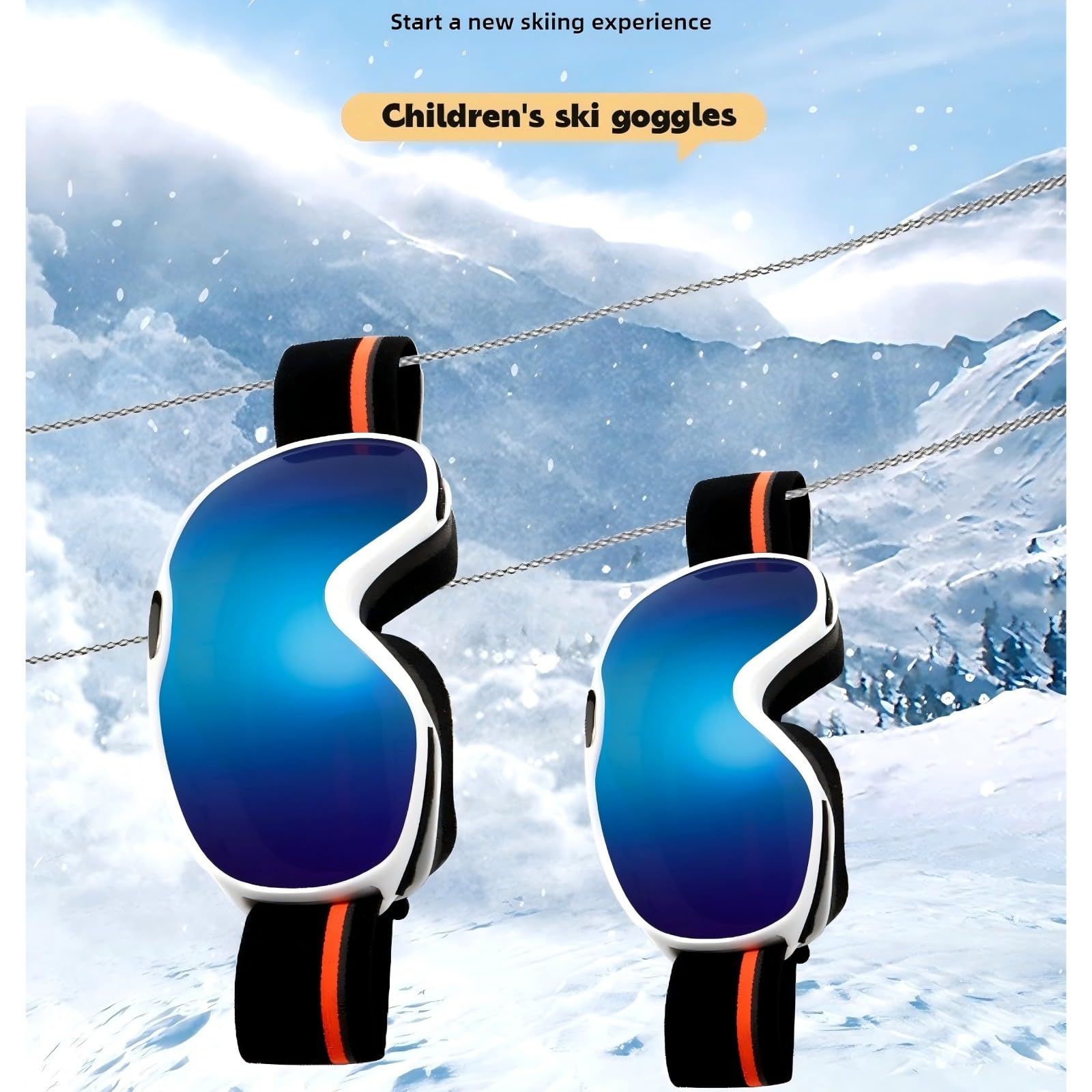 Lunettes de Ski Double Couche Anti-buée HD pour Enfants, pour l'hiver 2024, Peuvent Porter des Lunettes de Ski pour la myopie, afin Que Les Lunettes bénéficient d'une Meilleure Protection