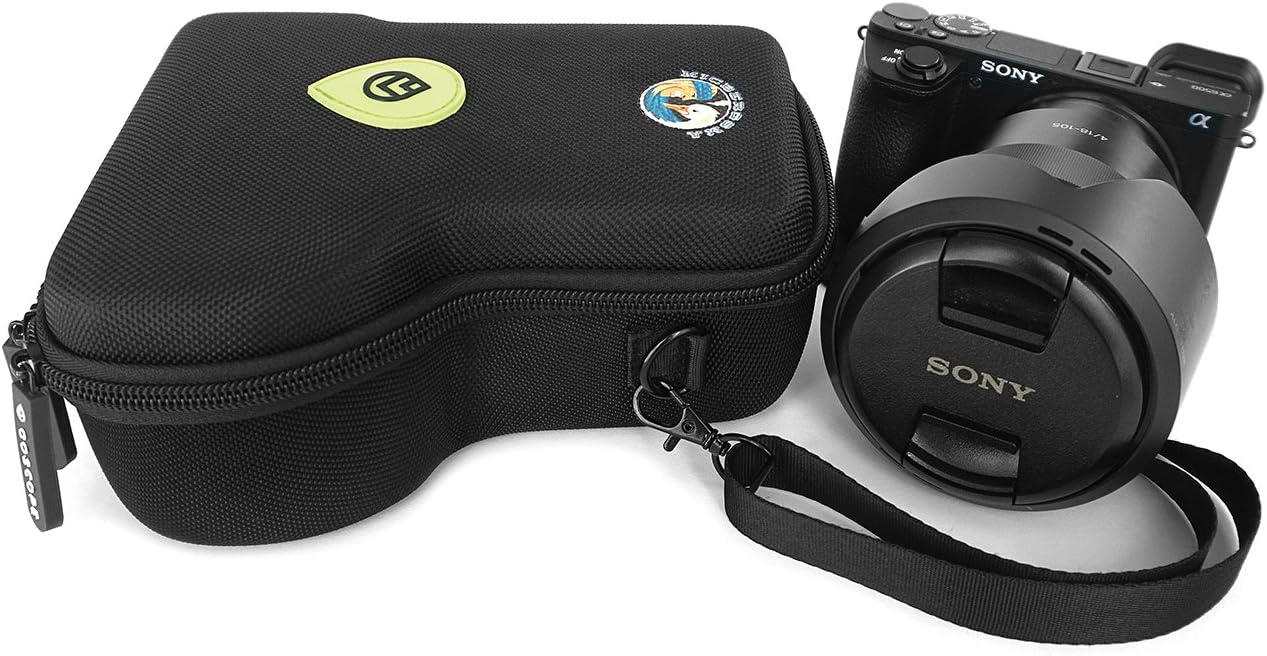 ALPHA GO CASE - compact hard shell case compatible with SONY ALPHA a5100, a6000, a6100, a6300, a6400, a6500, a6600, a7c, ZV-E10, Camera Body w/Lens Sizes 10mm-105mm [FITS CAMERA & LENS]