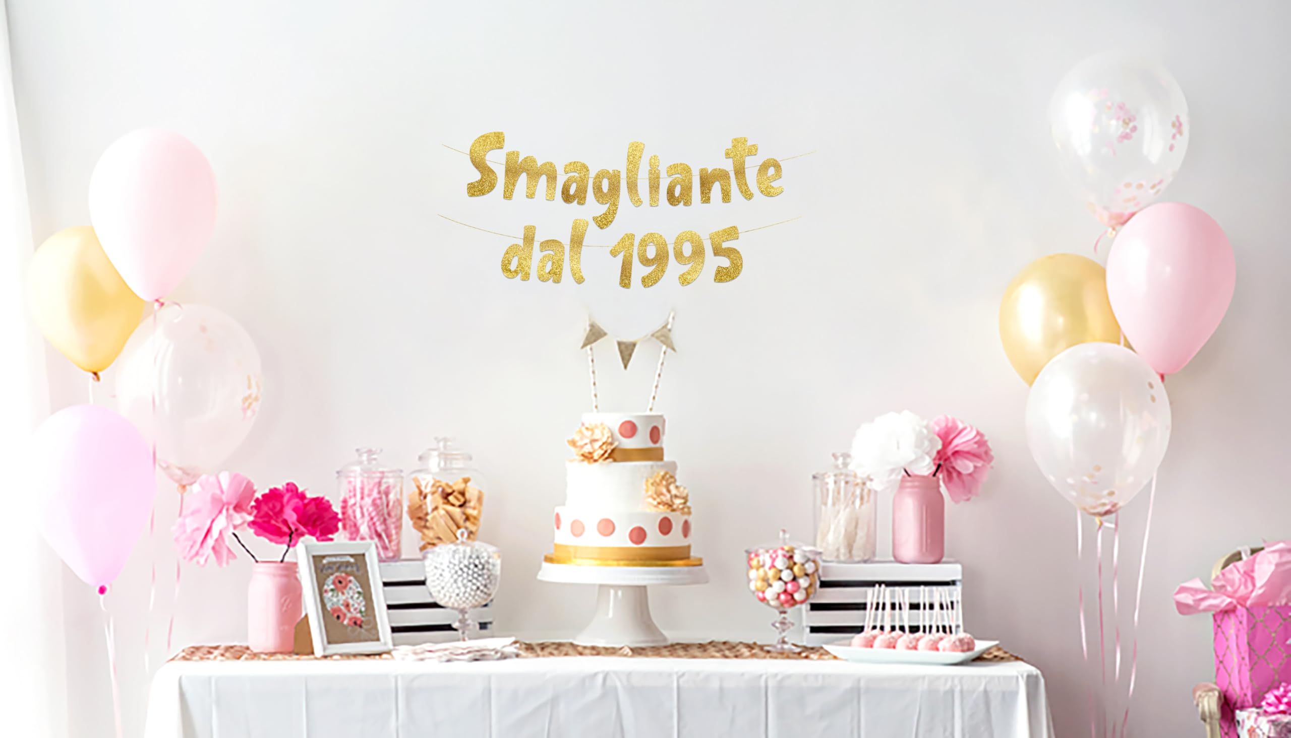 Banner De 80 Años Con Purpurina Dorada Para Decoracion... | Cuotas Sin