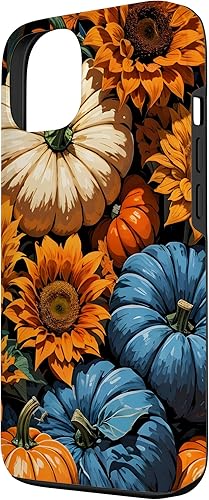 Miniatura 14 de Funda para iPhone 13 Pro Max Bonito arte de calabazas, girasoles y hojas de otoño