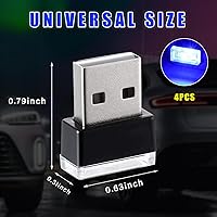 Vista 45 de Augeny 4 lámparas LED USB para el interior del automóvil, luz nocturna decorativa USB enchufable, kit de iluminación ambiental portátil, accesorios