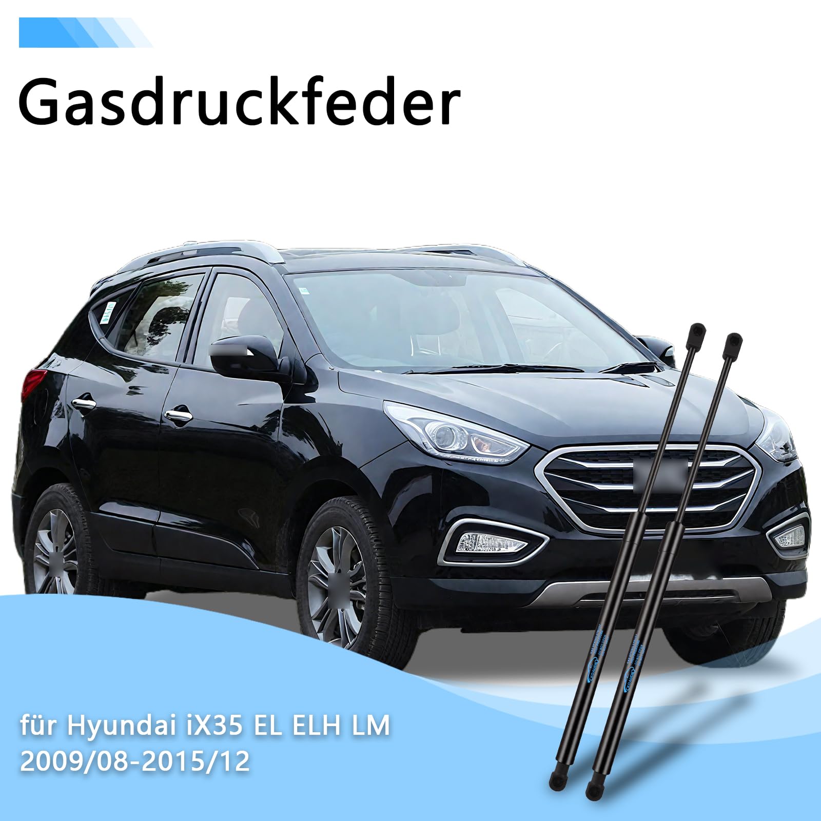 2X Pistoni Portellone Posteriore per Hyundai ix35 LM EL EL 2010-2019 Ammortizzatori Posteriori Molle a Gas Pistoncini Portellone Sostituire #81770-2Y000, 81780-2Y000, 2110248, 8710 43234