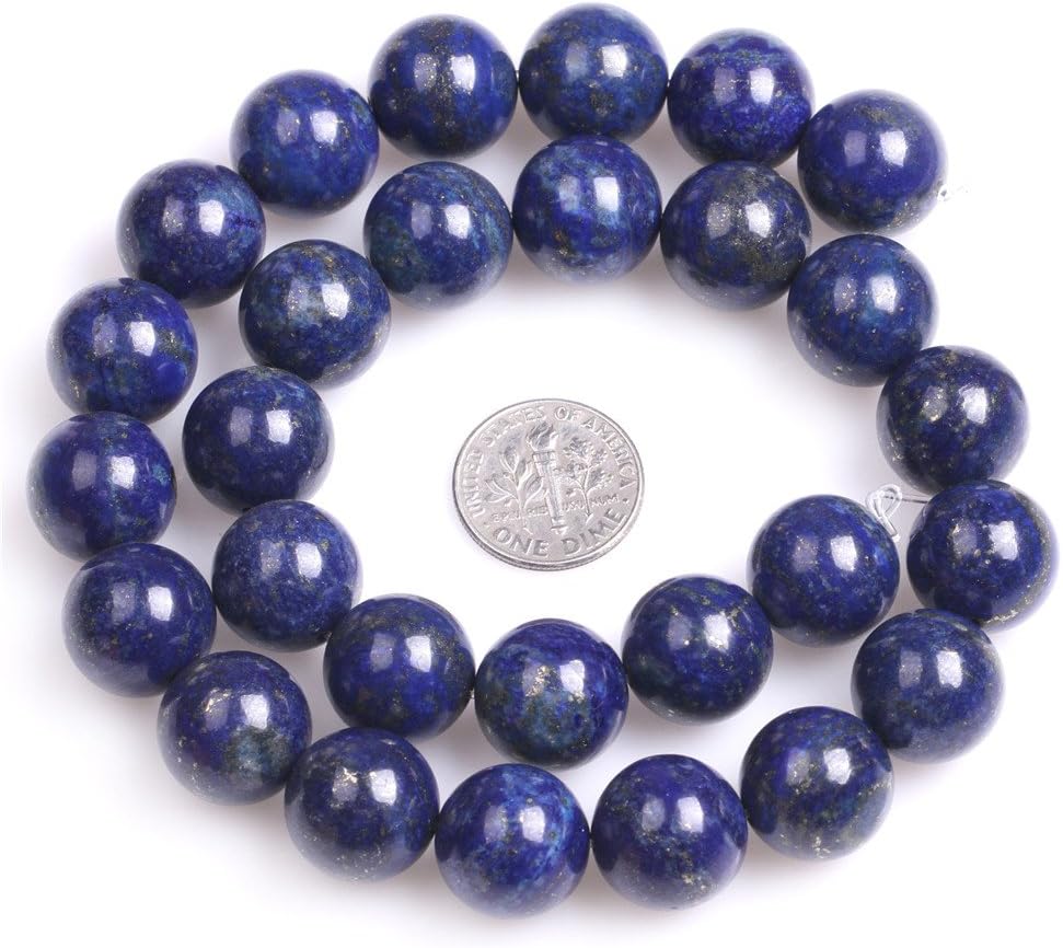 JOE FOREMAN Lapis Lazuli Beads for Jewelry Making Natural Gemstone Semi Precious 14mm Round 15"
