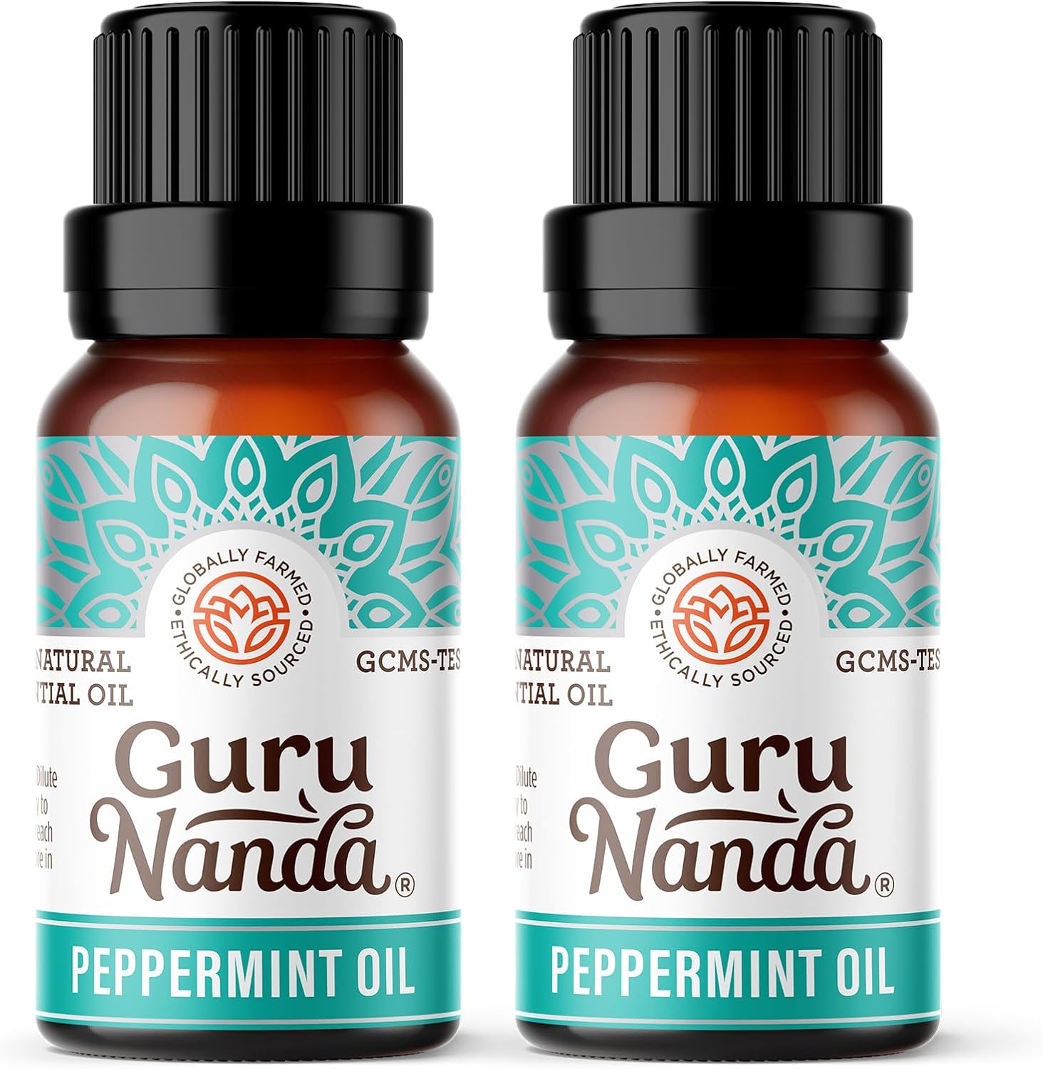 GuruNanda Peppermint Essential Oil, 100% Pure, Natural & Undiluted Aromatherapy Oil for Diffusers & DIY Recipes, Invigorating Scent Supports Focus and Clarity (2X0.5 Fl Oz)