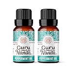 GuruNanda Peppermint Essential Oil, 100% Pure, Natural & Undiluted Aromatherapy Oil for Diffusers & DIY Recipes, Invigorating Scent Supports Focus and Clarity (2X0.5 Fl Oz)
