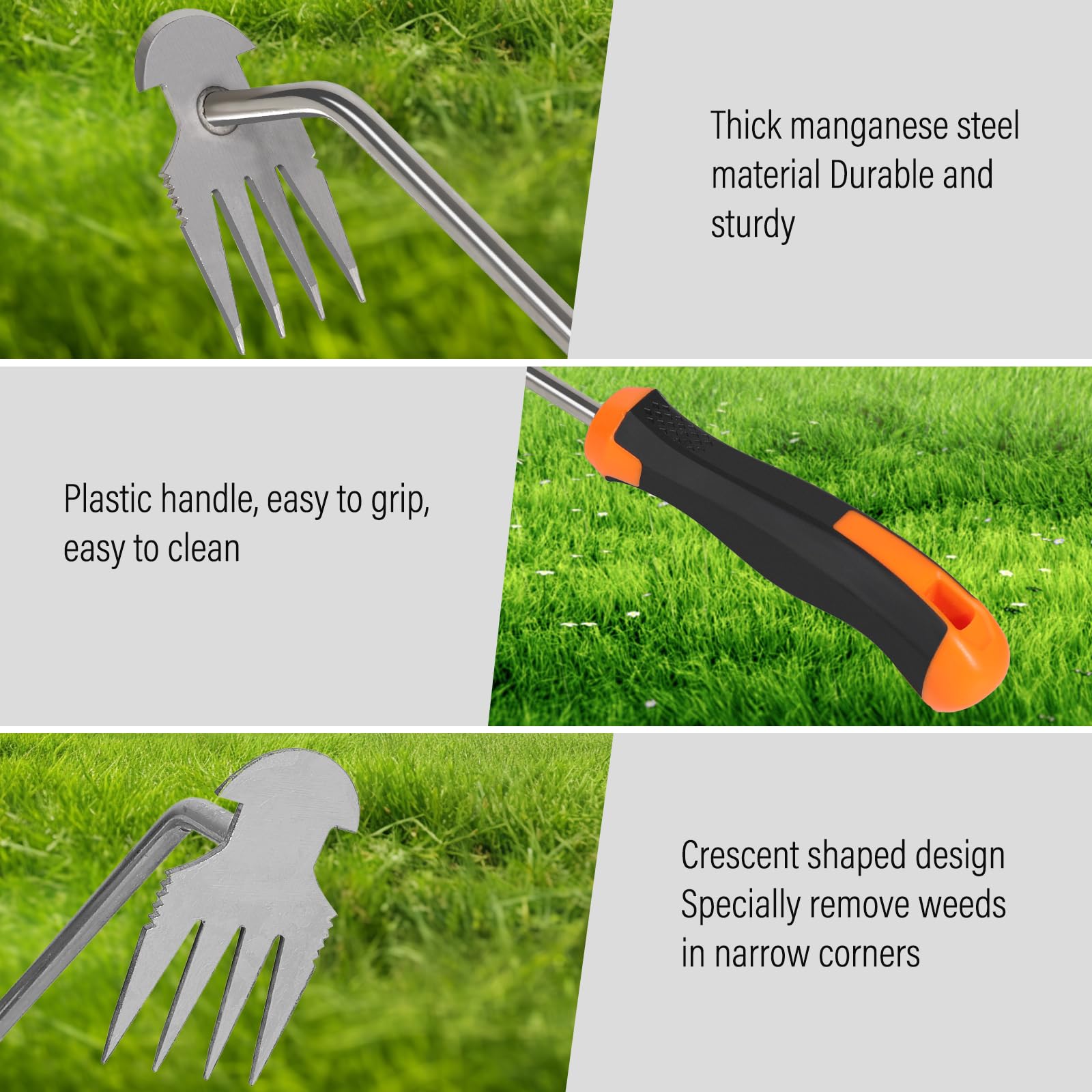 Unkrautabzieher, tragbares Unkraut-Werkzeug, Manganstahl, Gartenarbeit, für Handjäter für Gemüsegarten, Hinterhof, Bauernhof, Pflanz- und Entwurzelungswerkzeug (2 Stück)