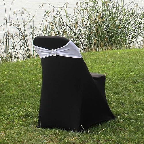 Miniatura 9 de SweetEasy 10 bandas de silla de elastano dorado metálico, bandas elásticas elásticas duraderas, fundas para decoración de Navidad, compromiso,