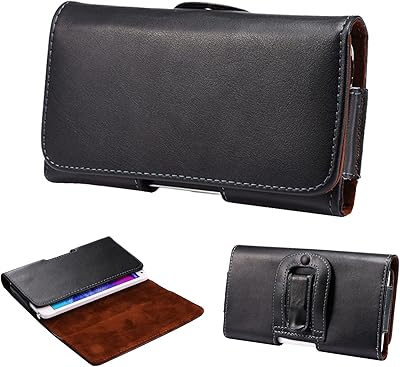 Horizontal Genuine Leather Cell Phone Holsters for iPhone X/XS/8/7/6/6S,for Galaxy S10e,S9,S8,S7,S6 Edge,A40,A41,A5,J2 Core (2020) Case with Belt Clip