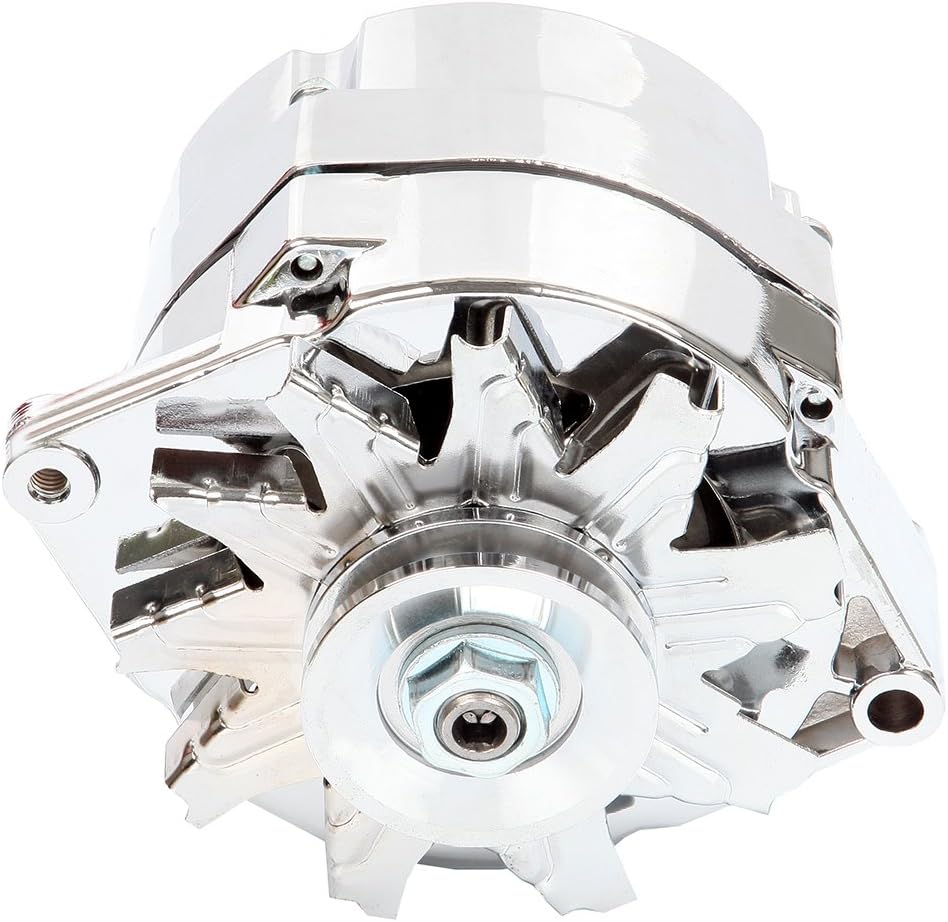 AUTOMUTO Automotive Alternators Fit for 120Amp Chrome 1 Wire Self Exciting Street Rod GM 305 350 BBC SBC 7127-SE105C, ADR0335-C, 1-2400-11DR-2, 7127-SECN-100A