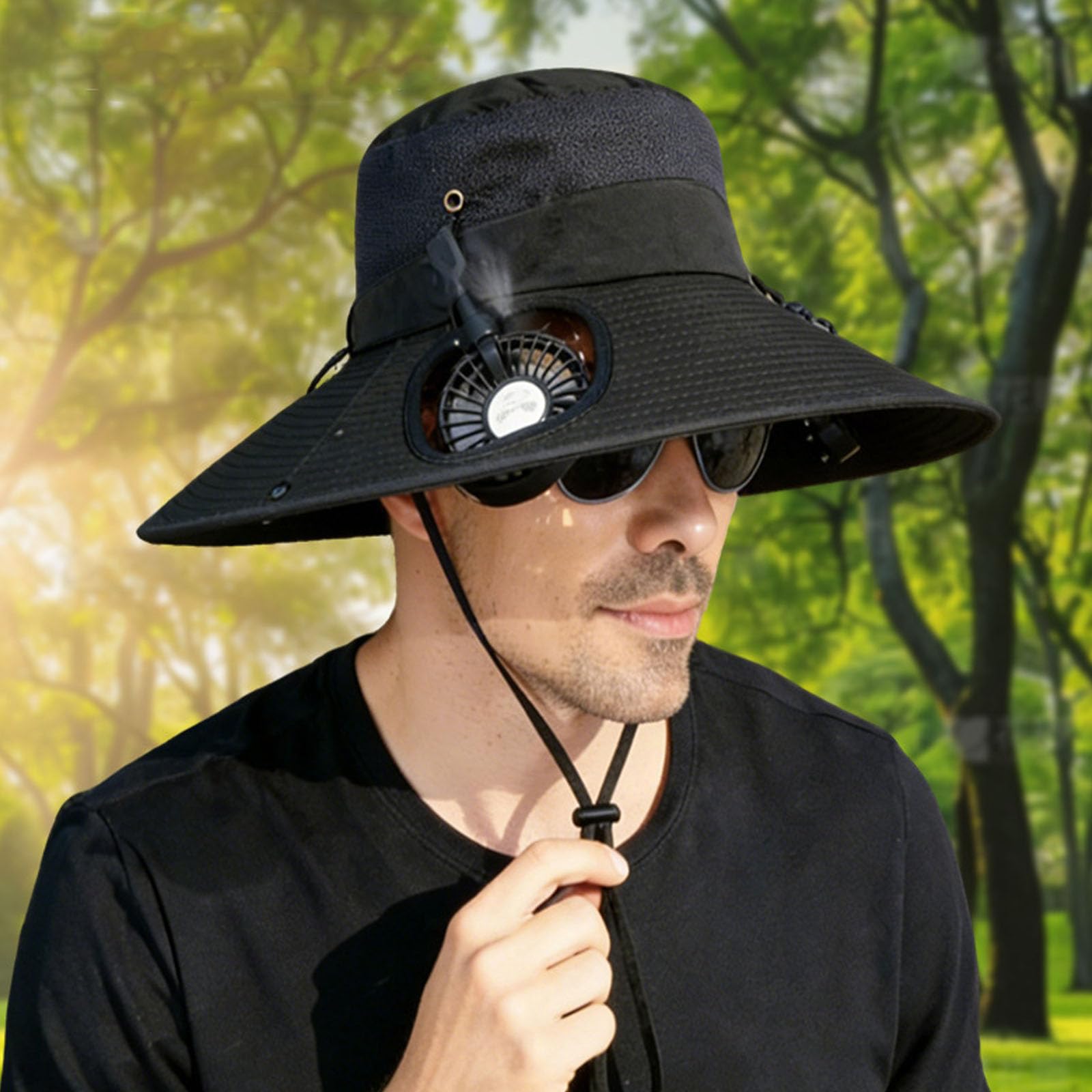 Cappello da sole ricaricabile 2 in 1 da pesca, rimovibile