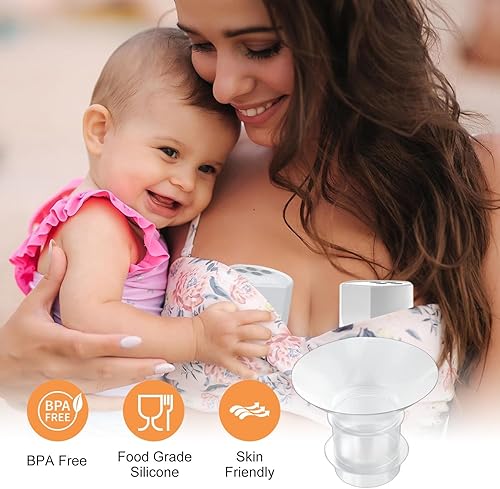 Miniatura 5 de 2 piezas de insertos de brida de 0.827 in para tamaño de pezón de 17 a 0.787 in, se adapta a Momcozy S12 ProS9 ProM5, S9S12S19S21S23, Elvie, Willow,