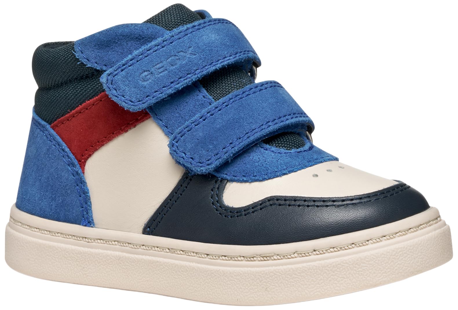Geox B NASHIK BOY Sneaker, LT Ivory/Royal, 7.5 UK Child