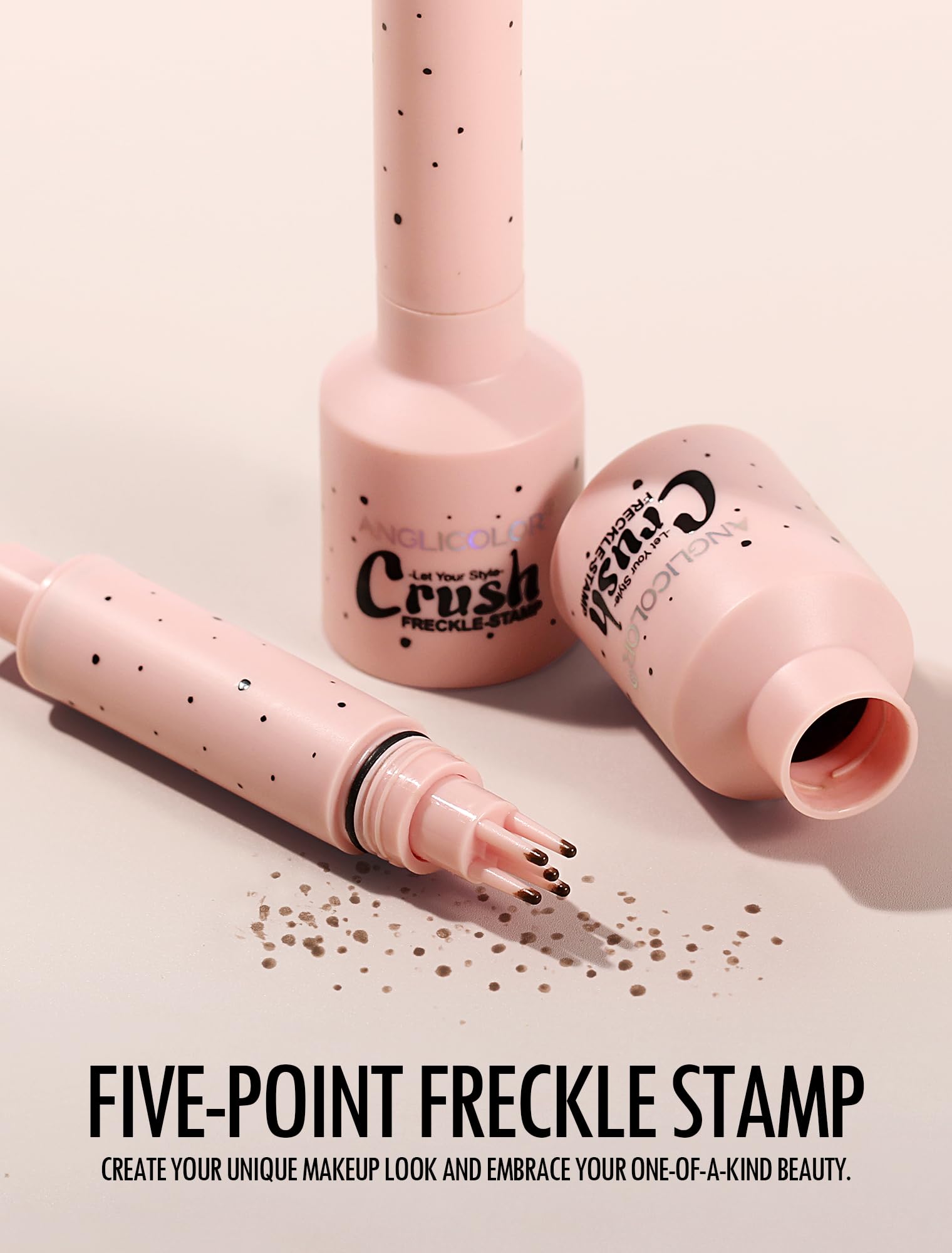 Anglicolor Lentiggini Finte,Freckle Maker,Timbro per lentiggini,lunga durata, impermeabile,a prova di sbavature,facile trucco naturale baciato dal sole, adatto a tutti i tipi di pelle (#02 Medium)