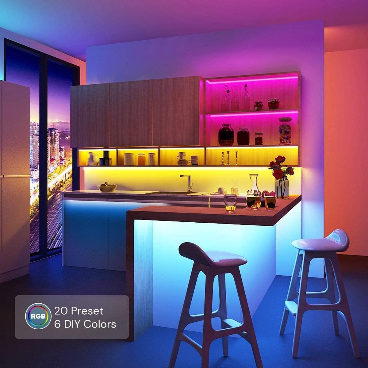 Led Strip Lights 32.8FT/10M, Color Changing Light Strip with 44-Keys Remote, 600LEDs Bright RGB LED Lights, DIY Color Options Tape Lights, Power Supply Led Lights for Bedroom Home Kitchen Decoration…