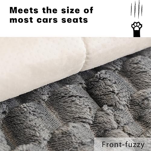 Non-Slip Dog Bed Mat for Car, Fuzzy Backseat Pet Mat, Travel Pet-Friendly Seat Cover for Cars, Compatible with Backseat Extenders and Seat Protectors 24.8x54 inch(Dark Dim Grey,24.8x54 inches)