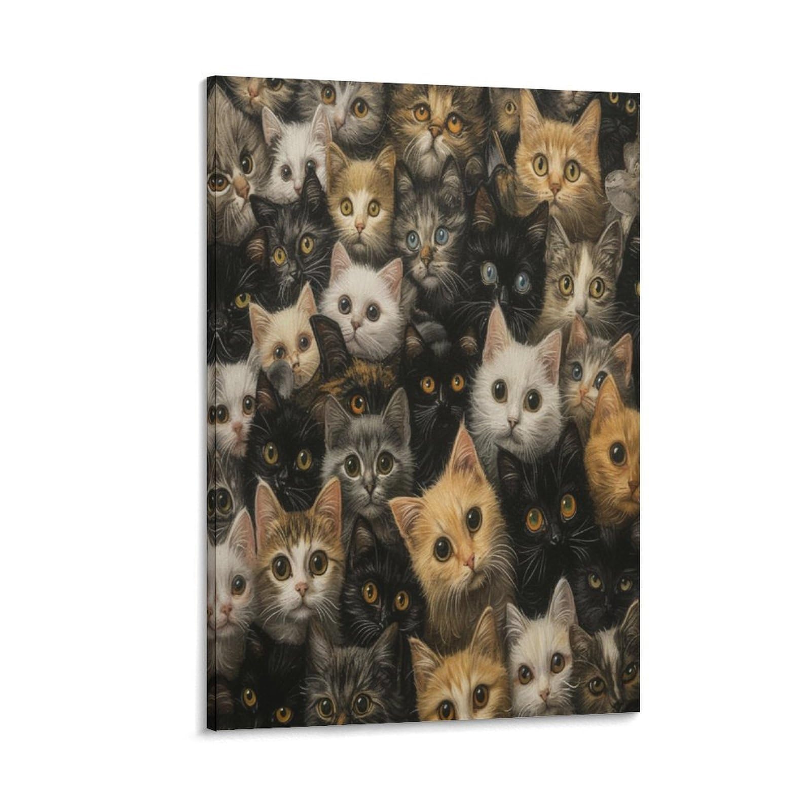 Tableau chat mignon image sur toile décoration murale maison 40x60
