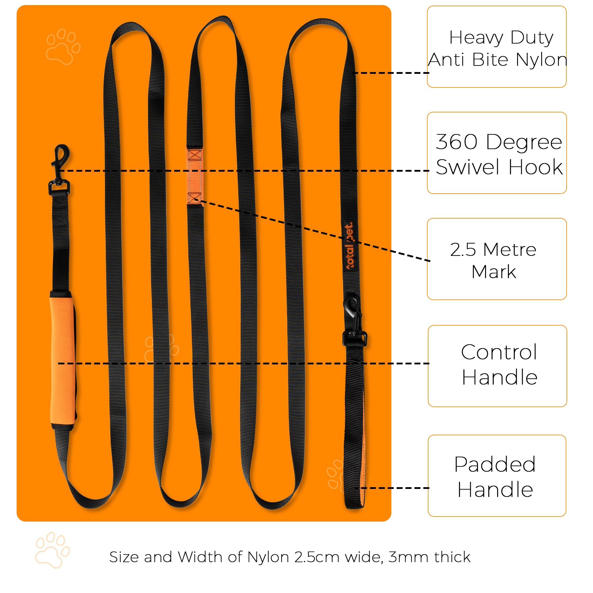 Total Pet 5m Training Lead for Dogs & Puppy - Long Line Leash With Control Handle For Recall/Obedience Training - Image 4
