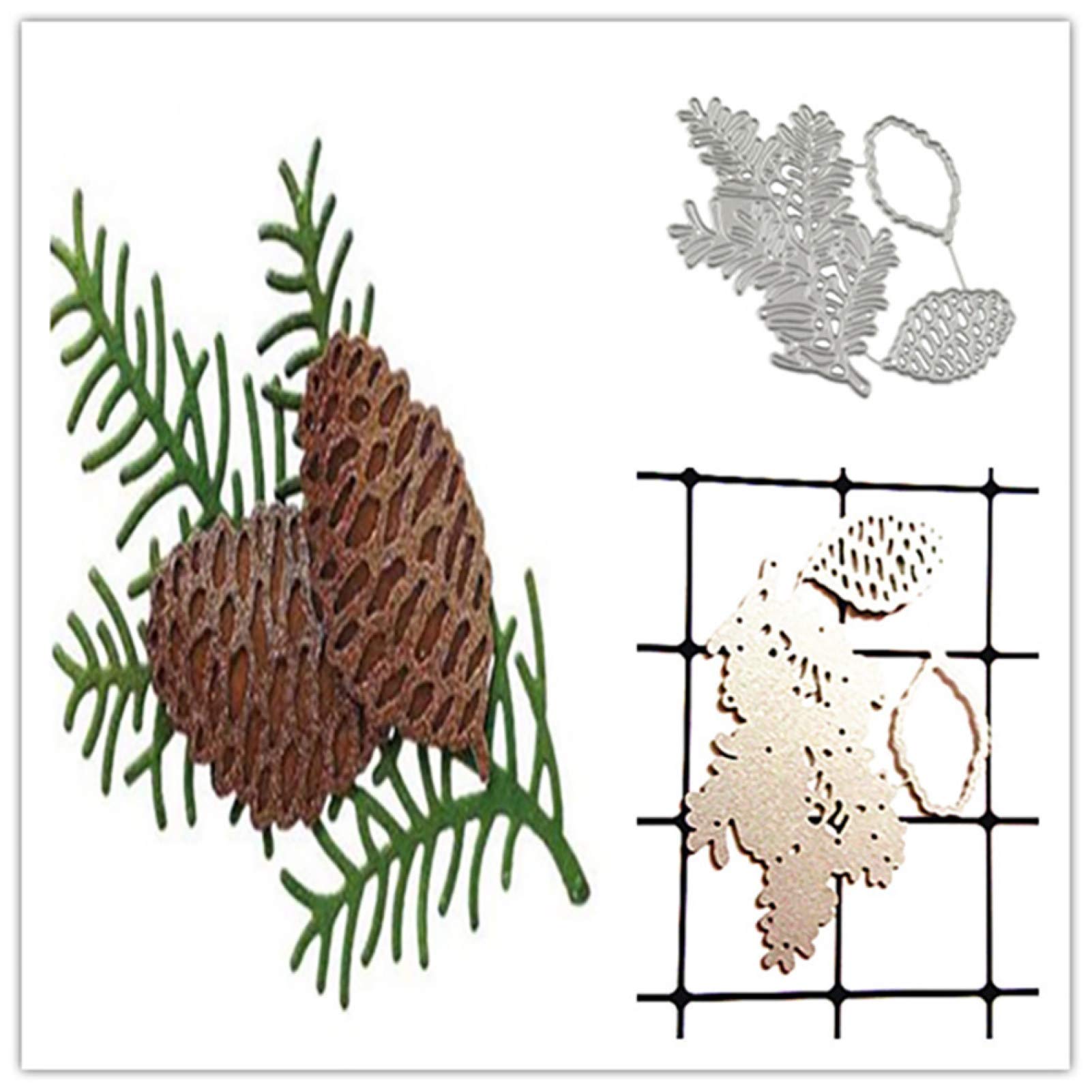 Set di 6 fustelle in metallo a forma di vischio e fiocco, vegetazione, Natale, creazione di biglietti, scrapbooking, lavori di carta. E7 - Italia