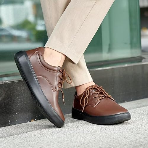 Miniatura 3 de OrthoComfoot Zapatos ortopédicos de cuero para caminar para hombre cómodos tenis para fascitis plantar con soporte de arco para, zapatos ortopédicos