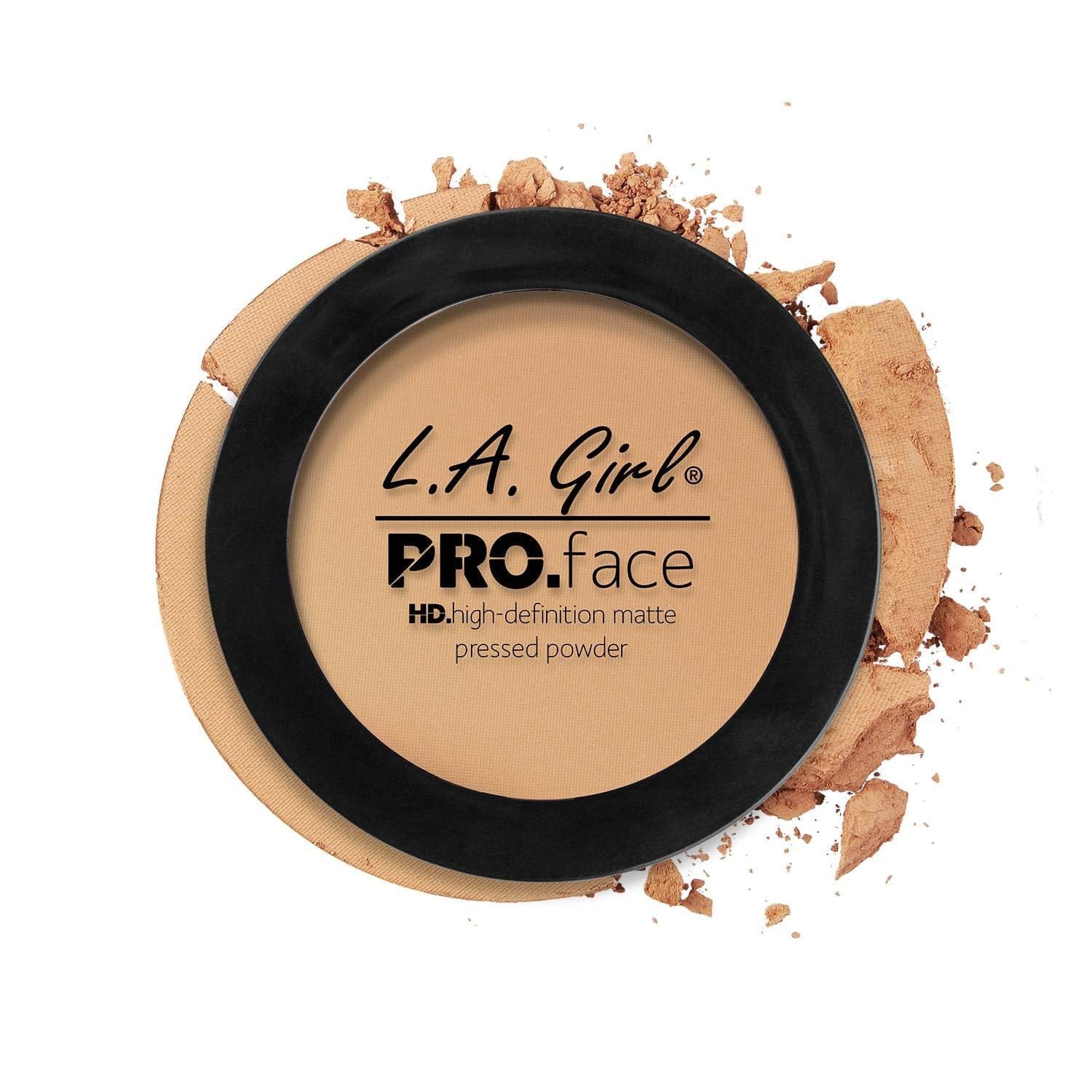 L.A. Girl PRO.Face Matte Pressed Powder, Soft Honey GPP608 - Flawless, Long Lasting Matte Finish with Sheer to Buildable Coverage & Oil Control - Cruelty Free, Travel Compact with Mirror and Sponge