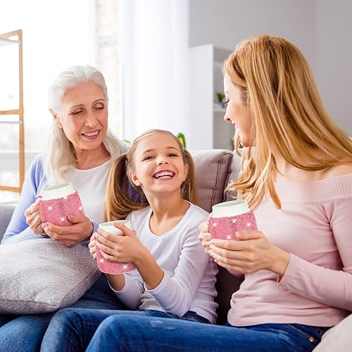 Miniatura 6 de Meanplan Taza de café con diamantes de imitación para regalo de Navidad, botella de agua con diamantes de imitación, taza de viaje portátil de