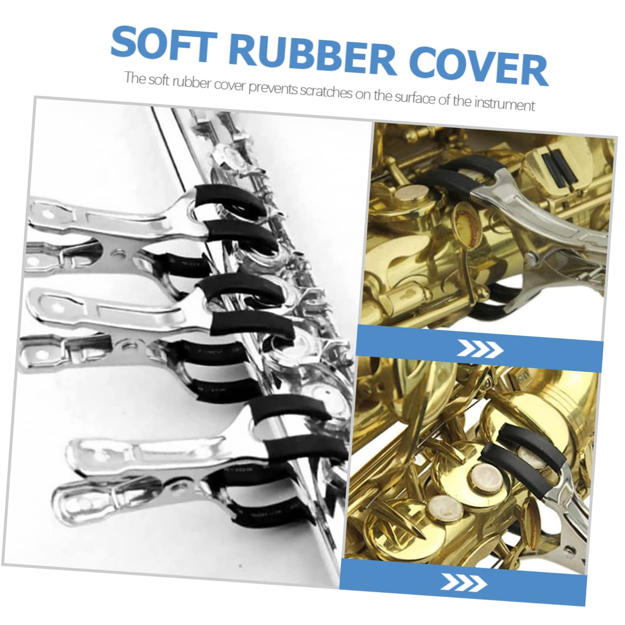BESTonZON 15piezas Clips De Indentación Para Saxofón y Clarinete Herramientas De Reparación De Instrumentos De Acero Inoxidable Accesorios Duraderos Para Mantenimiento Musical