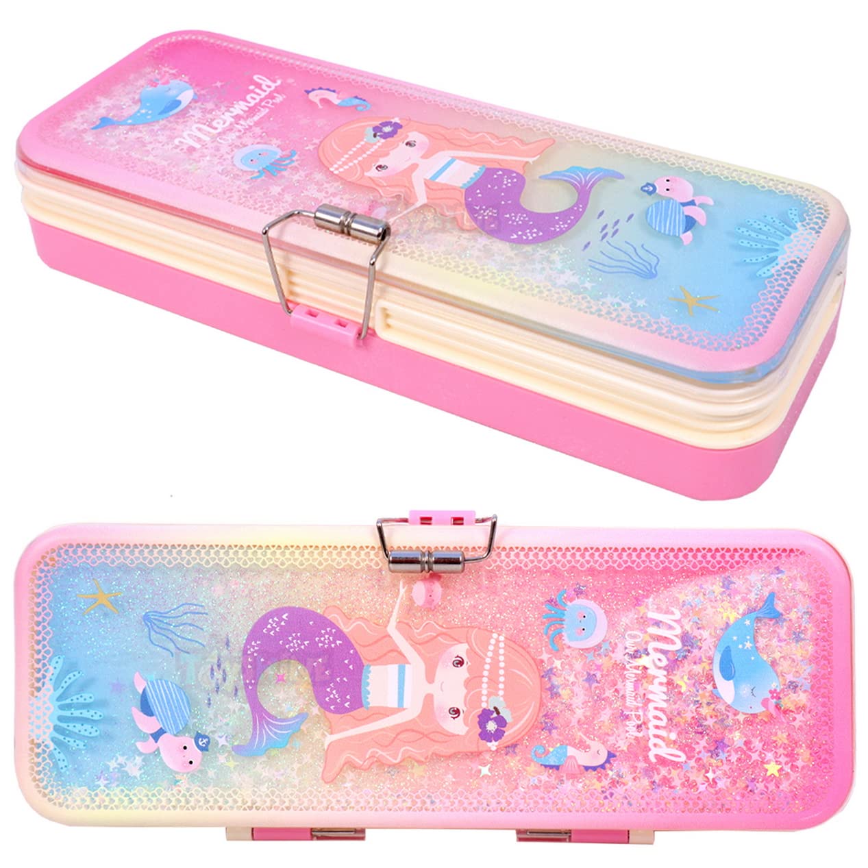 Toyshine Double Compartment Glitter Star Flowing Pencil Box For Kids - Mermaid - Plastic, Multicolor (B09SHKP67V) Amazon Price History, Amazon Price Tracker