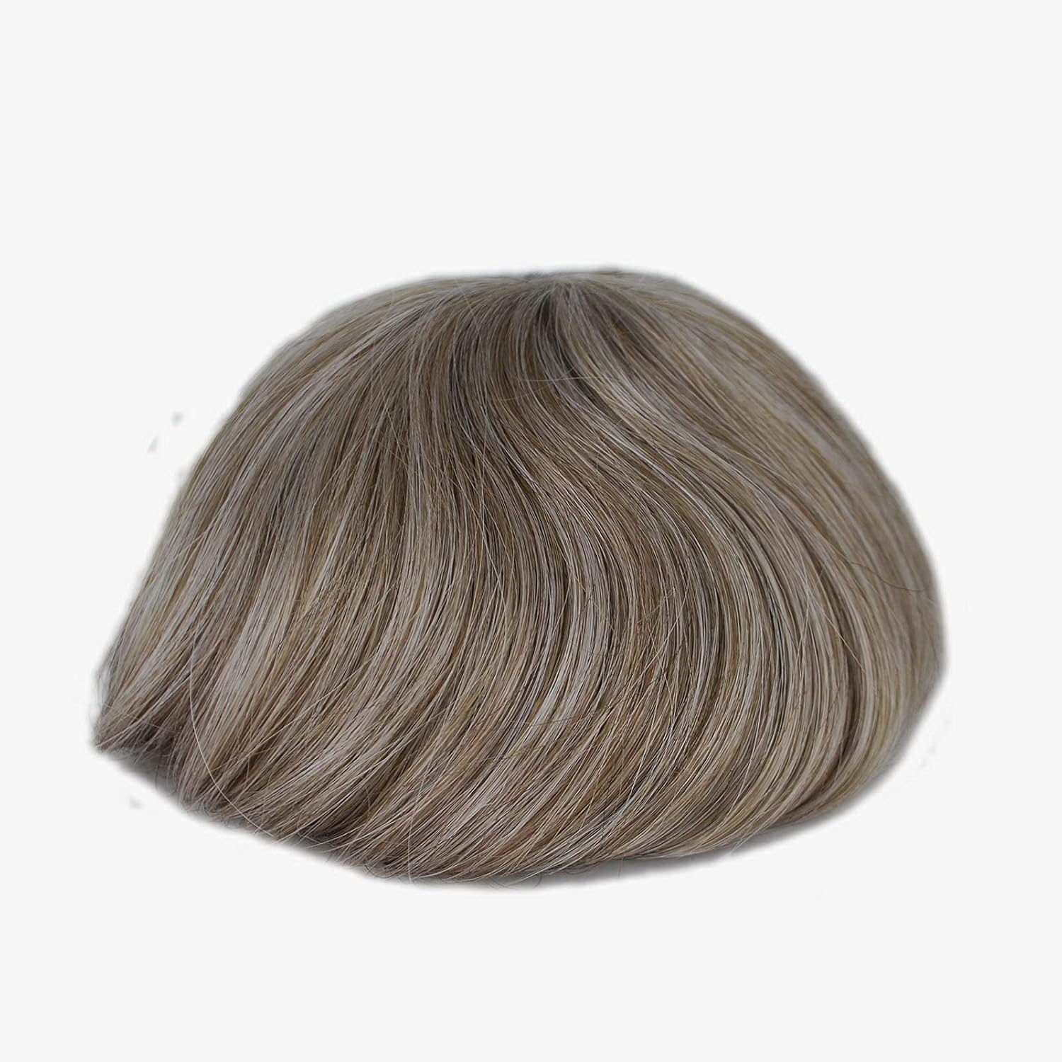pelo gris toupee para hombres piel fina cabello humano marrón claro mezclado pelo blanco 660 #