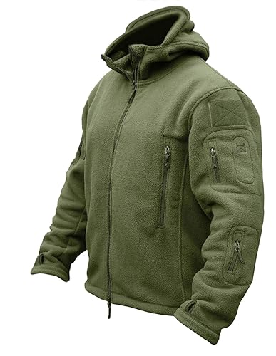 CRYSULLY Men's Military Tactical Sport Warm Fleece Hooded Outdoor Adventure